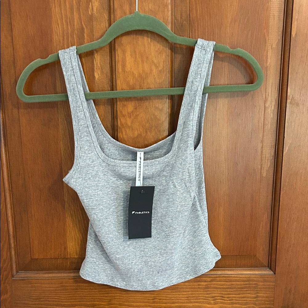 NWT Fabletics Gray Ribbed Tank Top